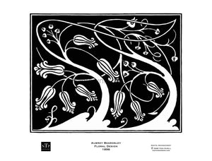 Printable Coloring Page Art Nouveau Flowers by Aubrey Beardsley