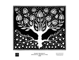 Printable Coloring Page Art Nouveau Magnolia by Aubrey Beardsley