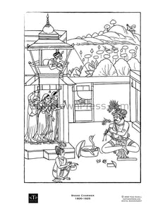 Printable Coloring Sheet of Snake Charmer from India